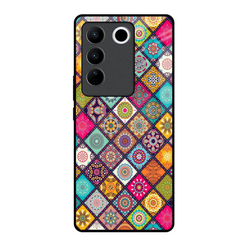 Multicolor Mandala Vivo V27 5G Glass Back Cover Online