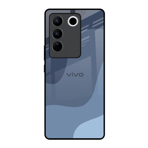 Navy Blue Ombre Vivo V27 5G Glass Back Cover Online