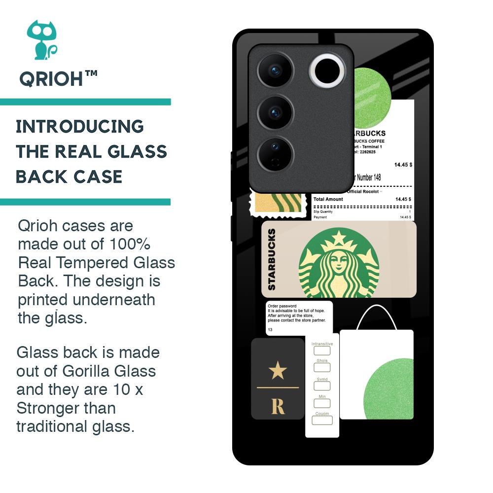 Coffee Latte Glass Case for Vivo V27 5G