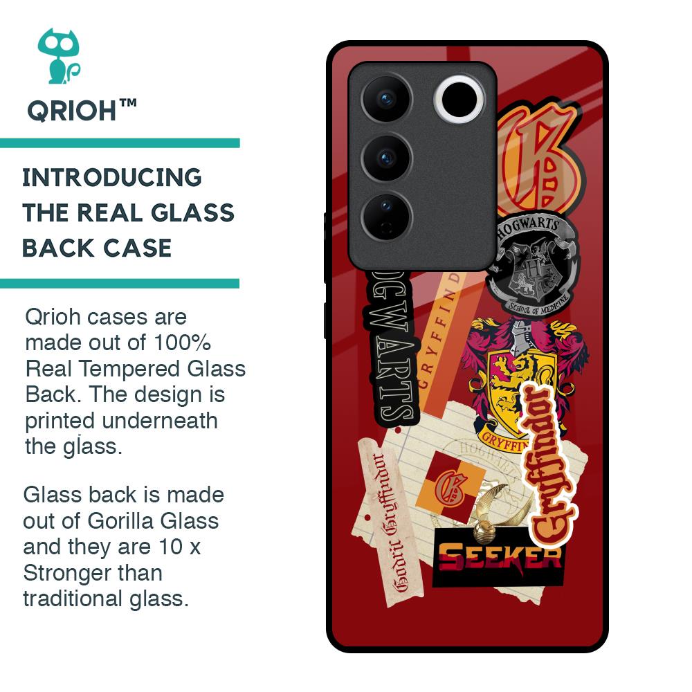 Gryffindor Glass Case for Vivo V27 5G