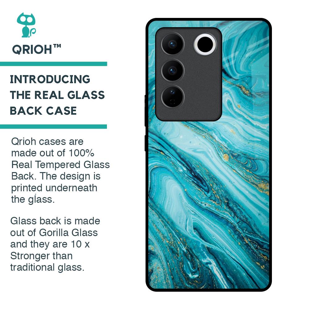 Ocean Marble Glass Case for Vivo V27 5G