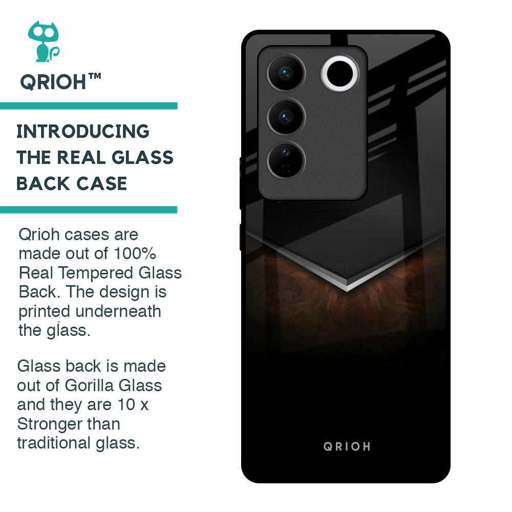 Dark Walnut Glass Case for Vivo V27 5G