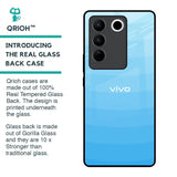Wavy Blue Pattern Glass Case for Vivo V27 5G