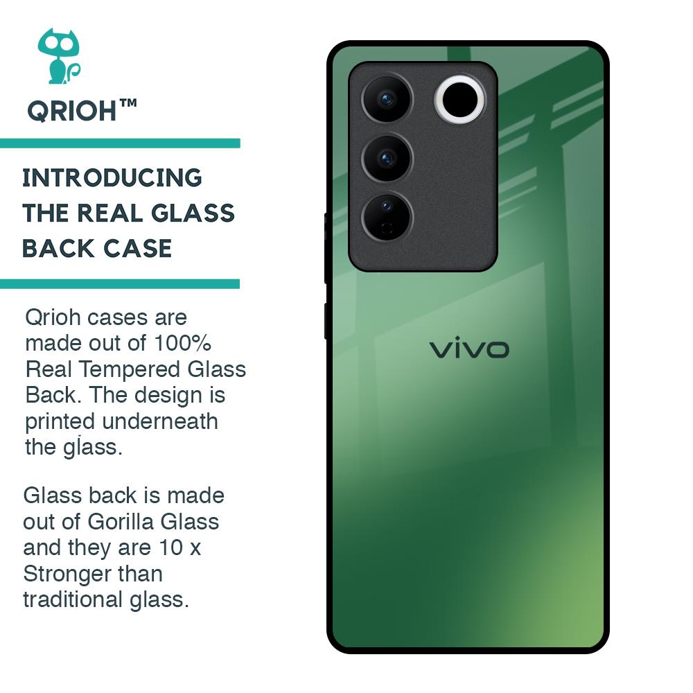 Green Grunge Texture Glass Case for Vivo V27 5G