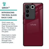 Classic Burgundy Glass Case for Vivo V27 5G