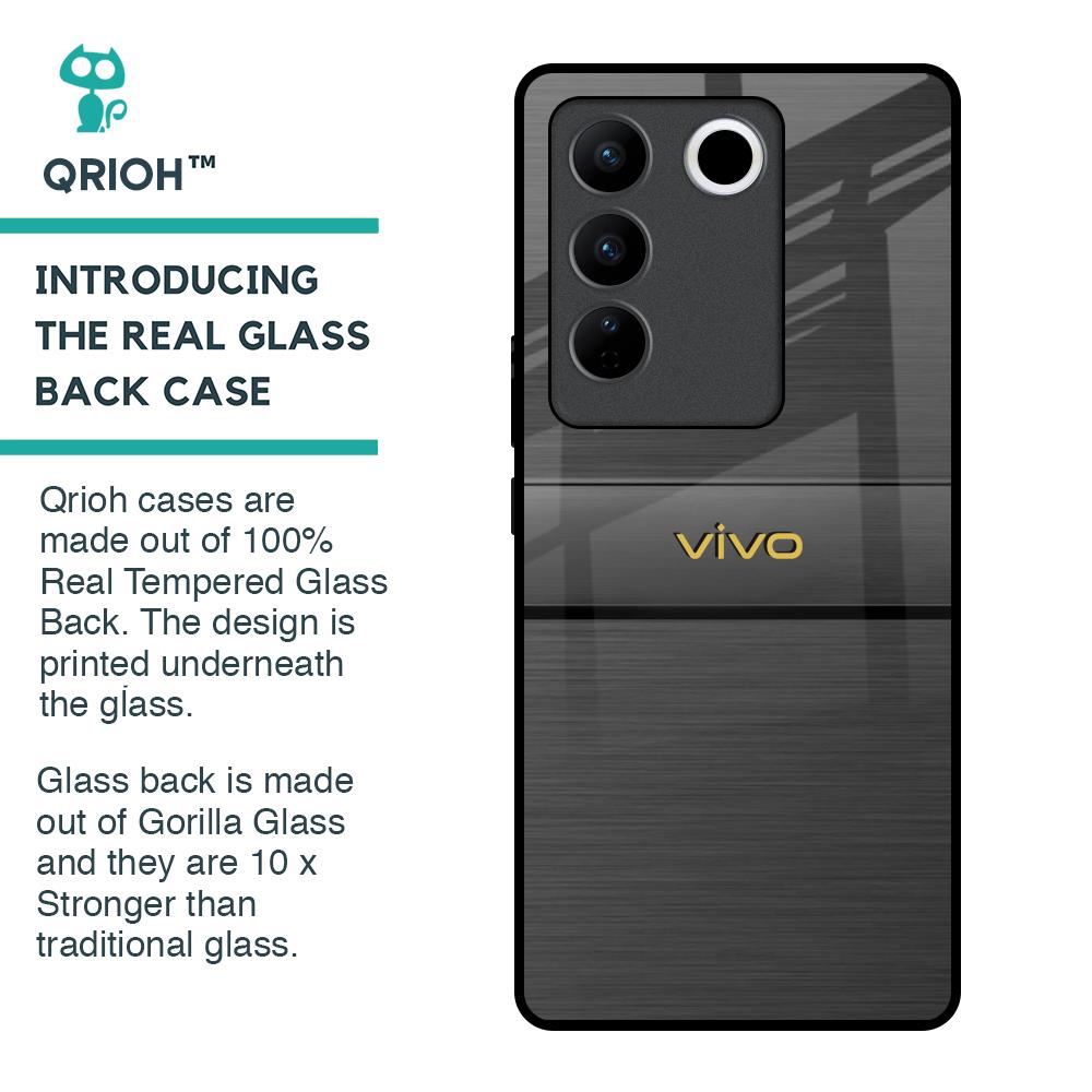 Grey Metallic Glass Case For Vivo V27 5G