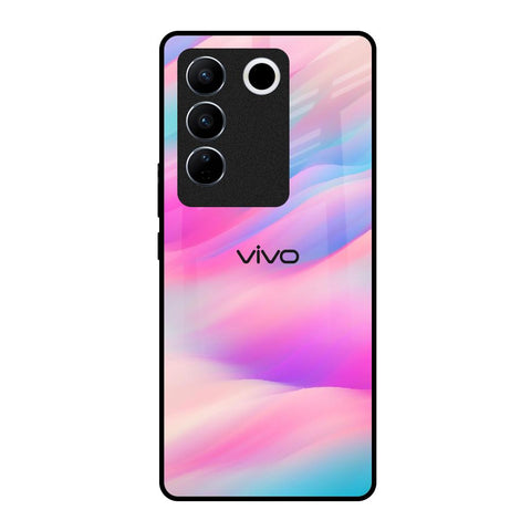 Colorful Waves Vivo V27 5G Glass Cases & Covers Online