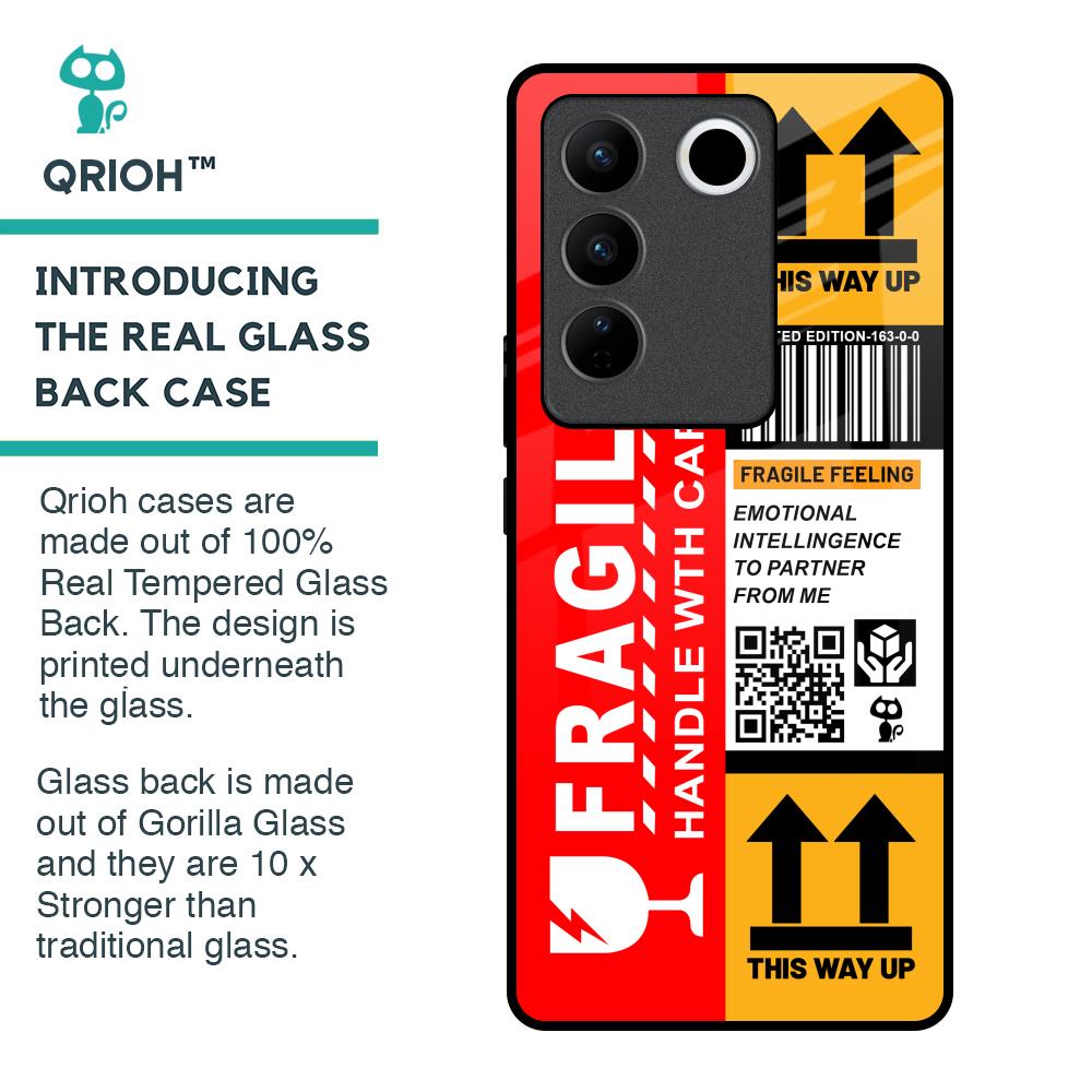 Handle With Care Glass Case for Vivo V27 Pro 5G