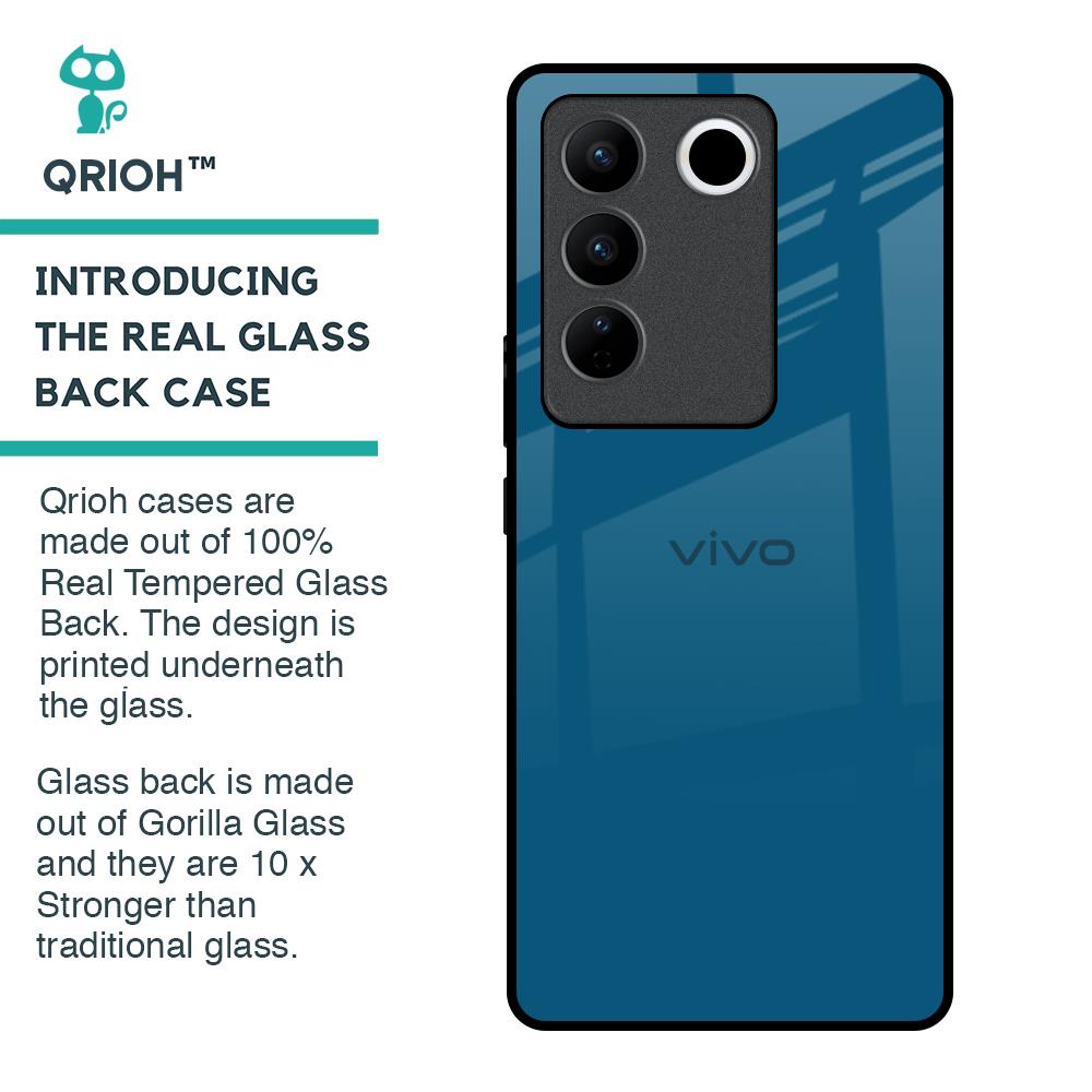 Cobalt Blue Glass Case for Vivo V27 Pro 5G