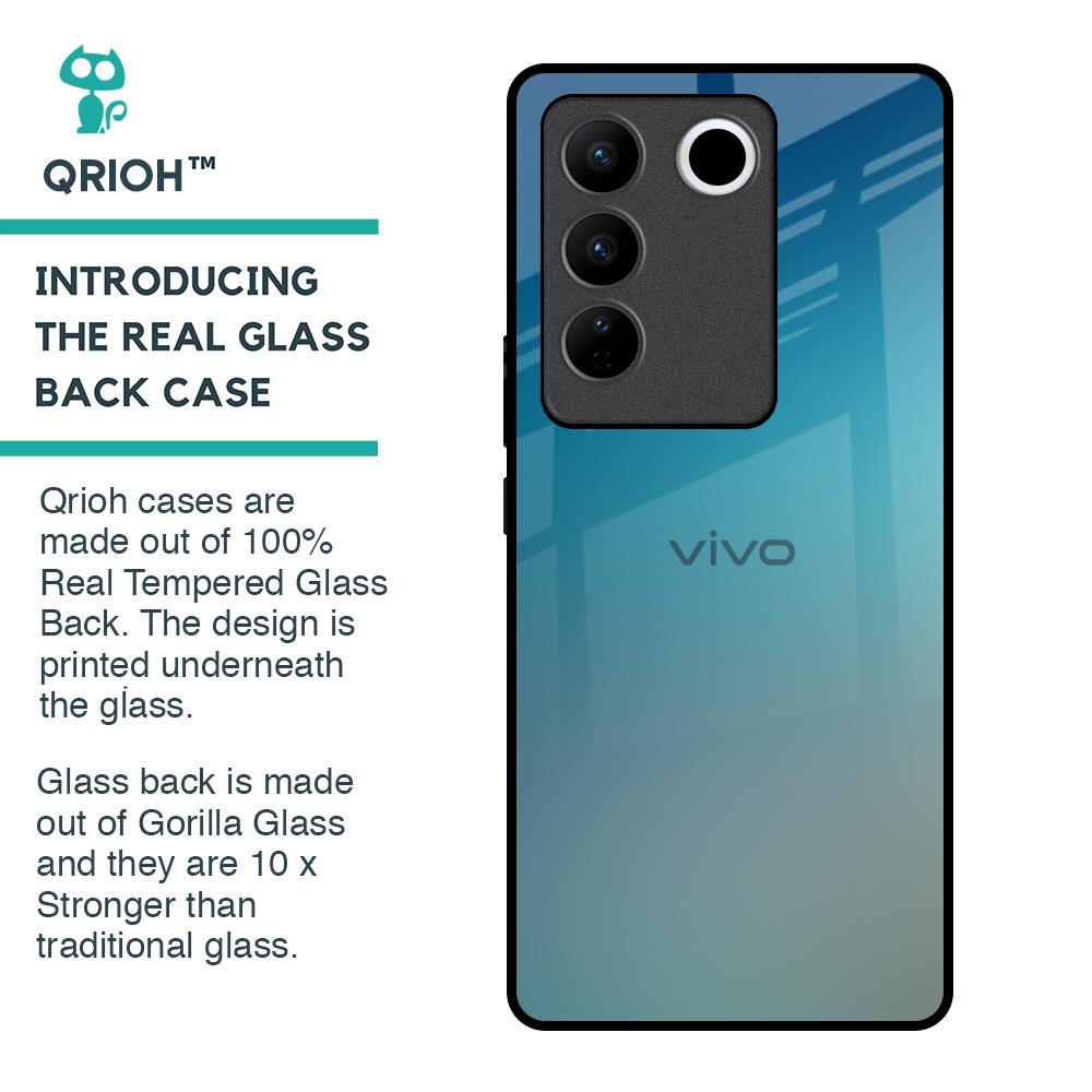 Sea Theme Gradient Glass Case for Vivo V27 Pro 5G