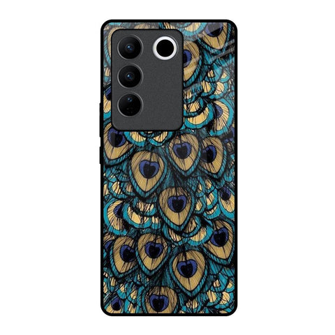 Peacock Feathers Vivo V27 Pro 5G Glass Cases & Covers Online