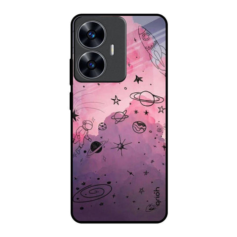 Space Doodles Realme C55 Glass Back Cover Online