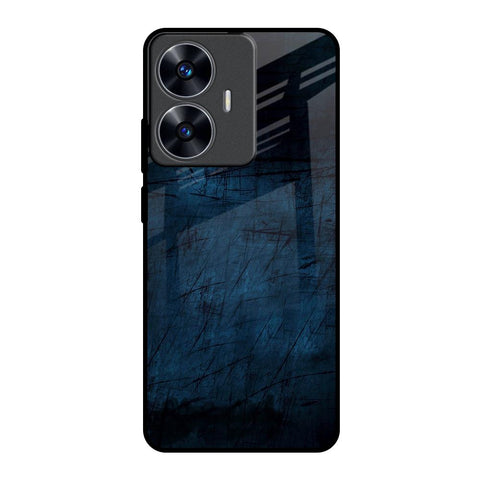 Dark Blue Grunge Realme C55 Glass Back Cover Online