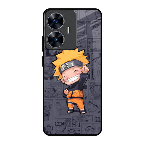 Orange Chubby Realme C55 Glass Back Cover Online