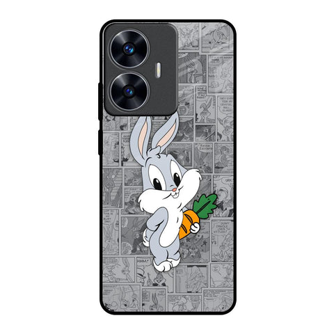 Cute Baby Bunny Realme C55 Glass Back Cover Online