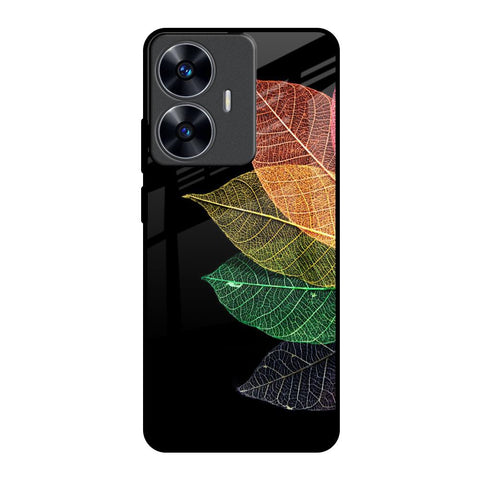 Colorful Leaves Realme C55 Glass Back Cover Online