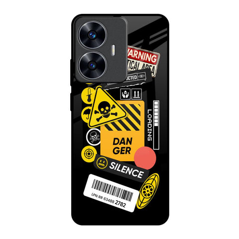 Danger Signs Realme C55 Glass Back Cover Online