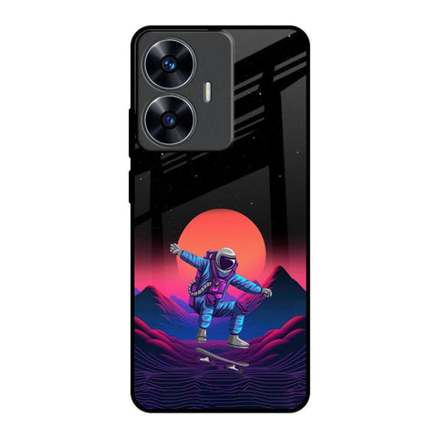 Retro Astronaut Realme C55 Glass Back Cover Online