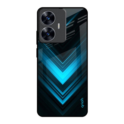 Vertical Blue Arrow Realme C55 Glass Back Cover Online