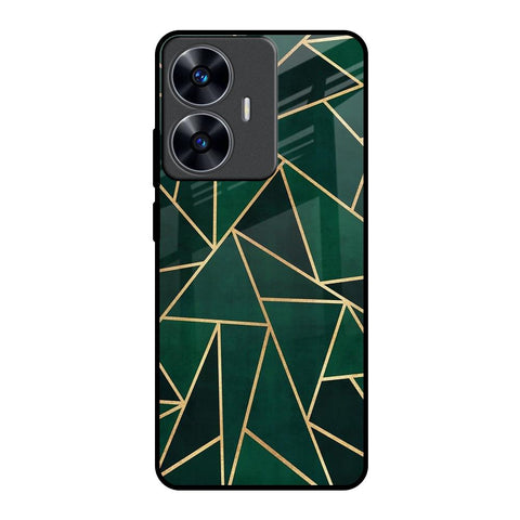 Abstract Green Realme C55 Glass Back Cover Online