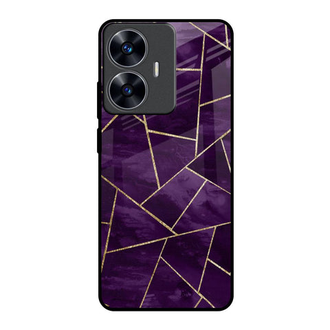 Geometric Purple Realme C55 Glass Back Cover Online