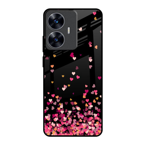 Heart Rain Fall Realme C55 Glass Back Cover Online