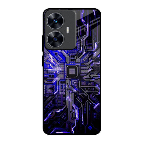 Techno Color Pattern Realme C55 Glass Back Cover Online