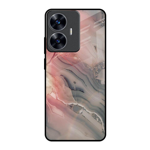 Pink And Grey Marble Realme C55 Glass Back Cover Online