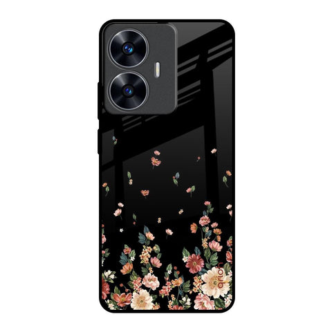 Floating Floral Print Realme C55 Glass Back Cover Online
