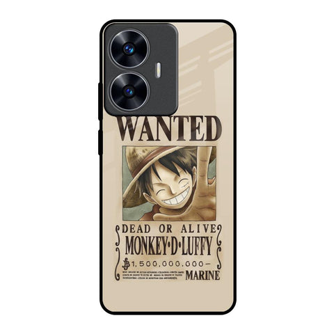 Luffy Wanted Realme C55 Glass Back Cover Online