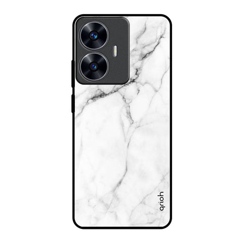 Modern White Marble Realme C55 Glass Back Cover Online