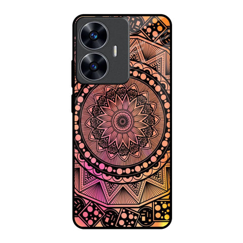 Floral Mandala Realme C55 Glass Back Cover Online