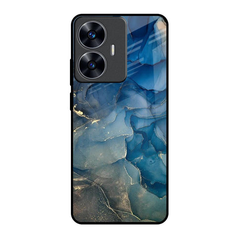 Blue Cool Marble Realme C55 Glass Back Cover Online