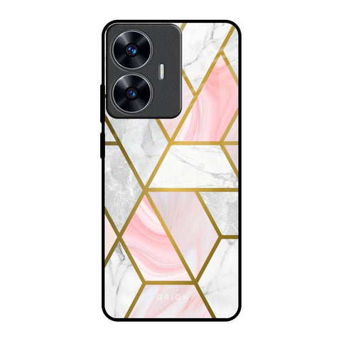 Geometrical Marble Realme C55 Glass Back Cover Online