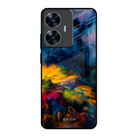 Multicolor Oil Painting Realme C55 Glass Back Cover Online