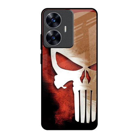 Red Skull Realme C55 Glass Back Cover Online