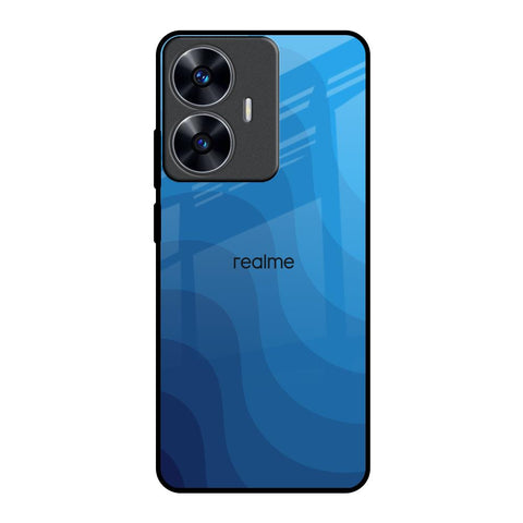 Blue Wave Abstract Realme C55 Glass Back Cover Online