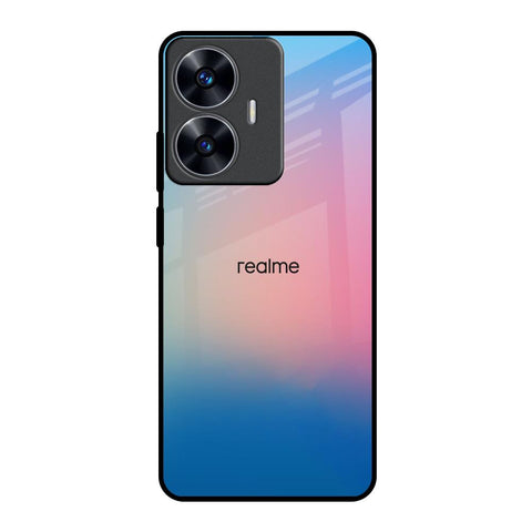 Blue & Pink Ombre Realme C55 Glass Back Cover Online