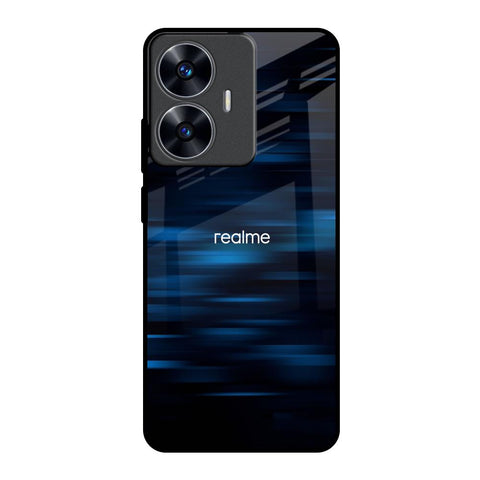 Blue Rough Abstract Realme C55 Glass Back Cover Online