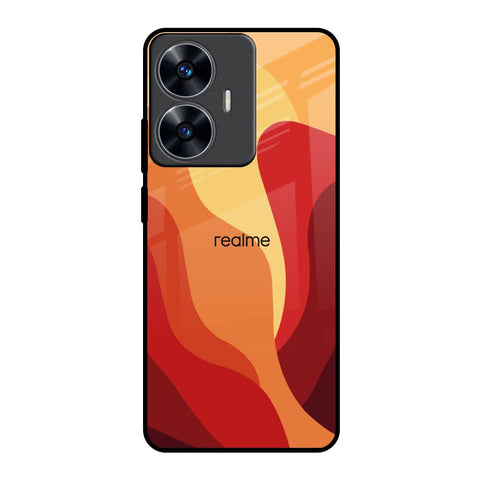 Magma Color Pattern Realme C55 Glass Back Cover Online