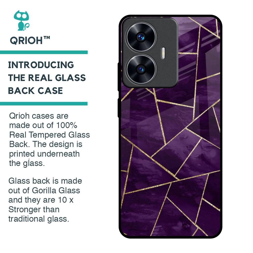 Geometric Purple Glass Case For Realme C55