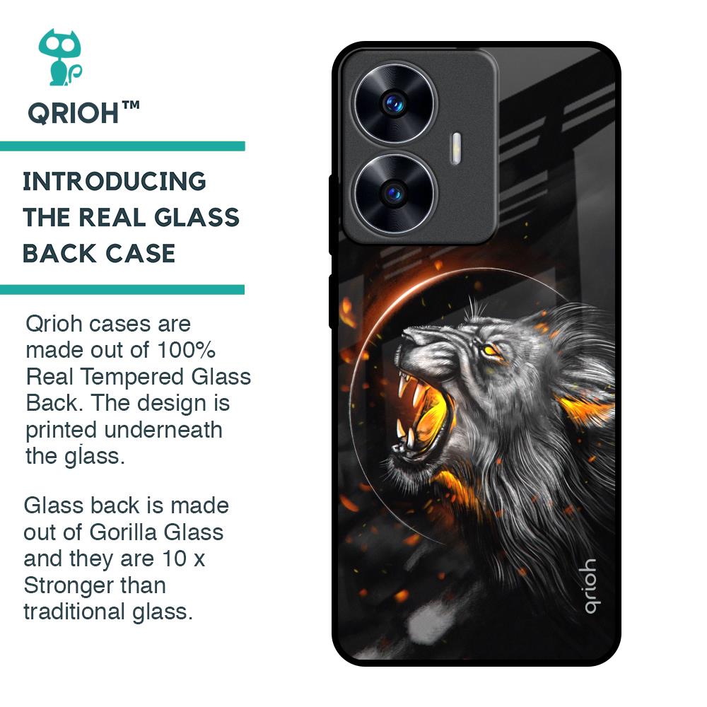 Aggressive Lion Glass Case for Realme C55
