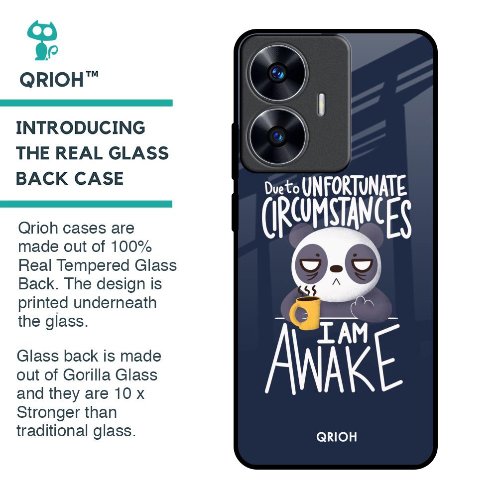 Struggling Panda Glass Case for Realme C55