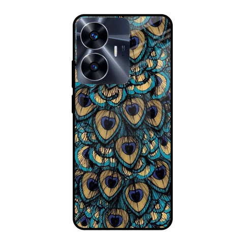 Peacock Feathers Realme C55 Glass Cases & Covers Online