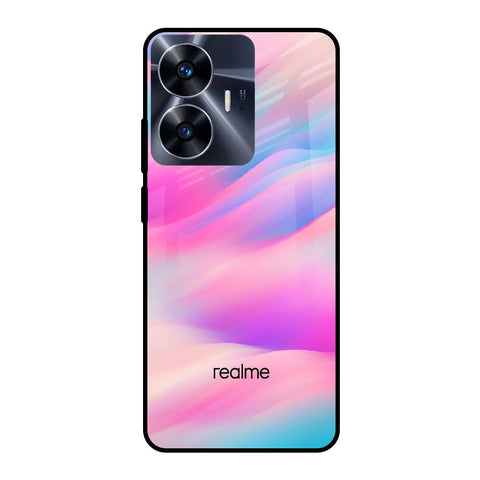 Colorful Waves Realme C55 Glass Cases & Covers Online