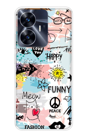 Happy Doodle Realme C55 Back Cover