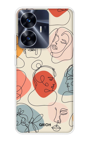 Abstract Faces Realme C55 Back Cover