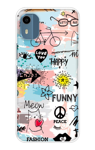 Happy Doodle Nokia C12 Pro Back Cover