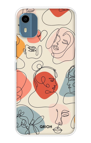 Abstract Faces Nokia C12 Pro Back Cover