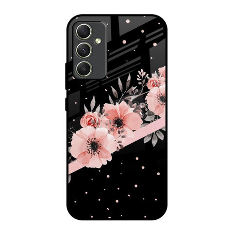 Floral Black Band Samsung Galaxy A34 5G Glass Back Cover Online